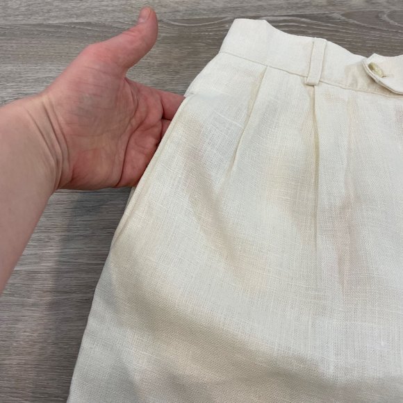 Vintage Daniel Hetcher Off White Linen Bermuda Shorts sz 6 - Picture 3 of 11